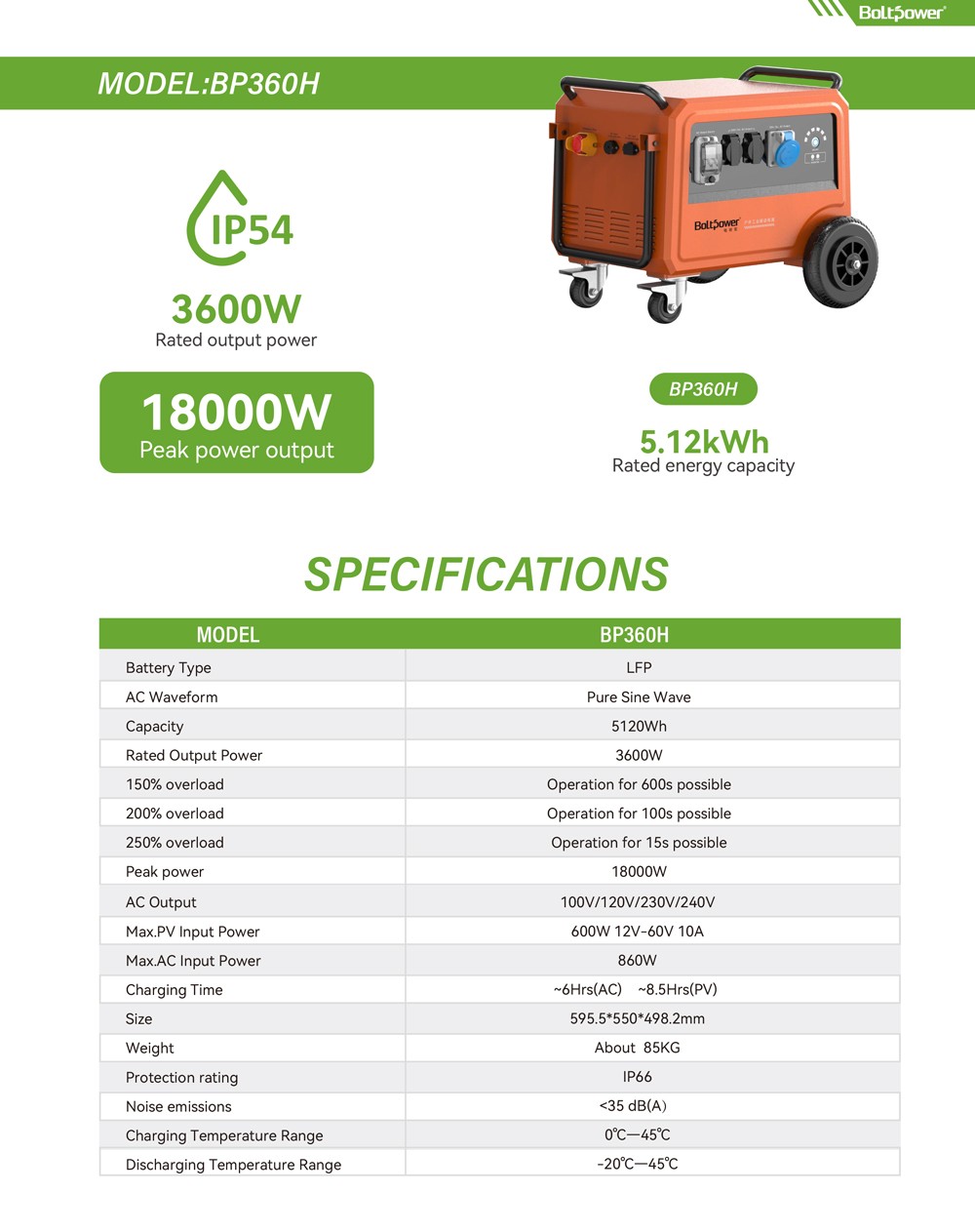 Boltpower电将军BP360H 3600W工业储能电源-1