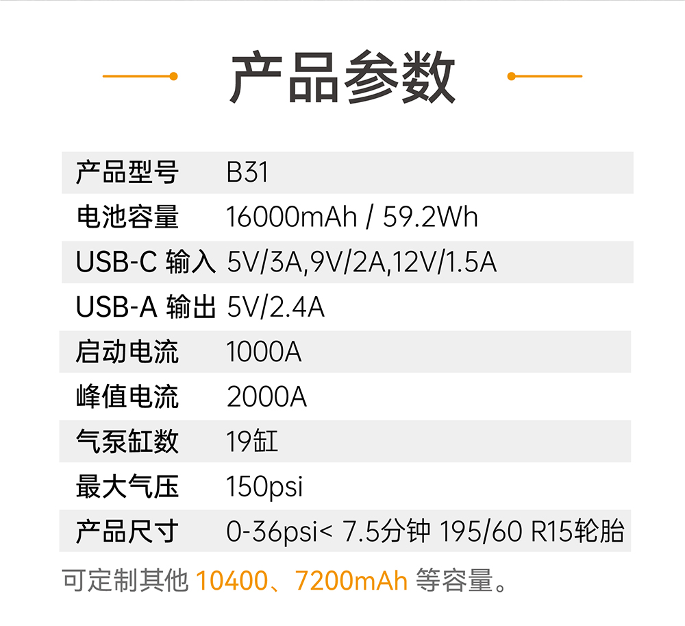 电将军B31汽车应急启动电源充气泵一体机_02