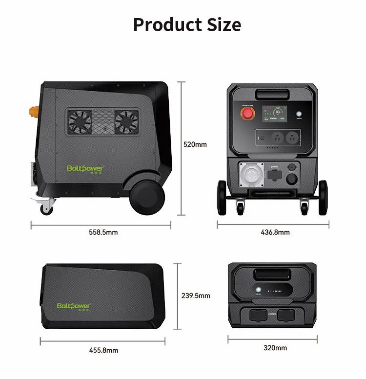 电将军 BP360G 2640Wh 3600W 工业储能电源详情_产品尺寸